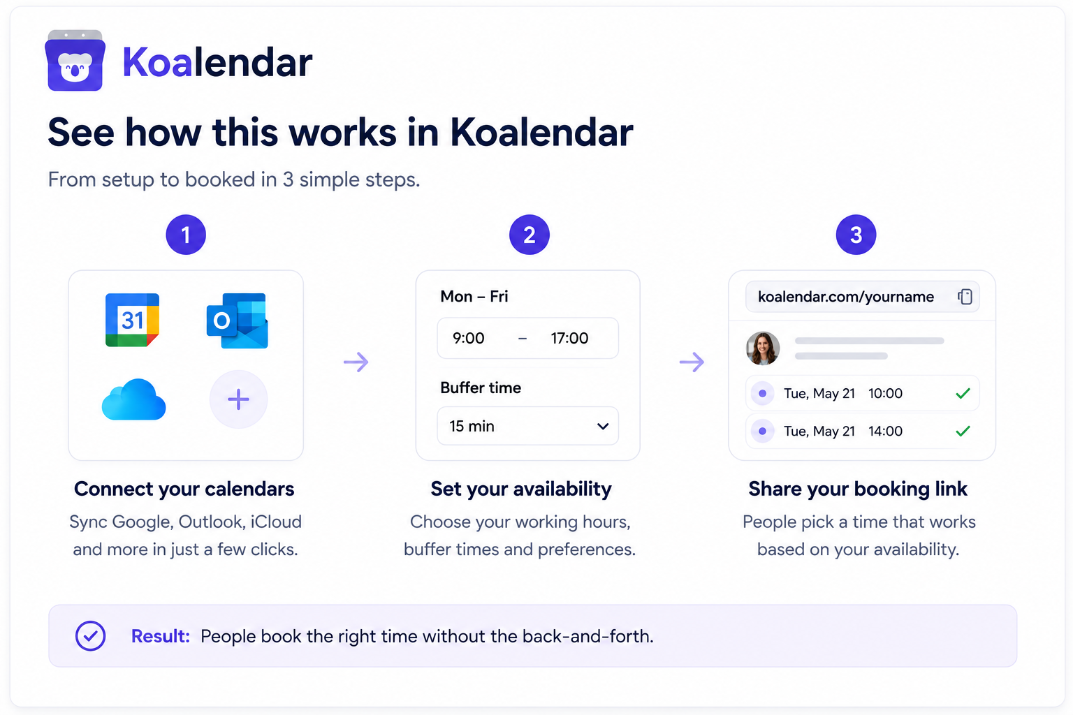 Koalendar's workflow to replace email chains